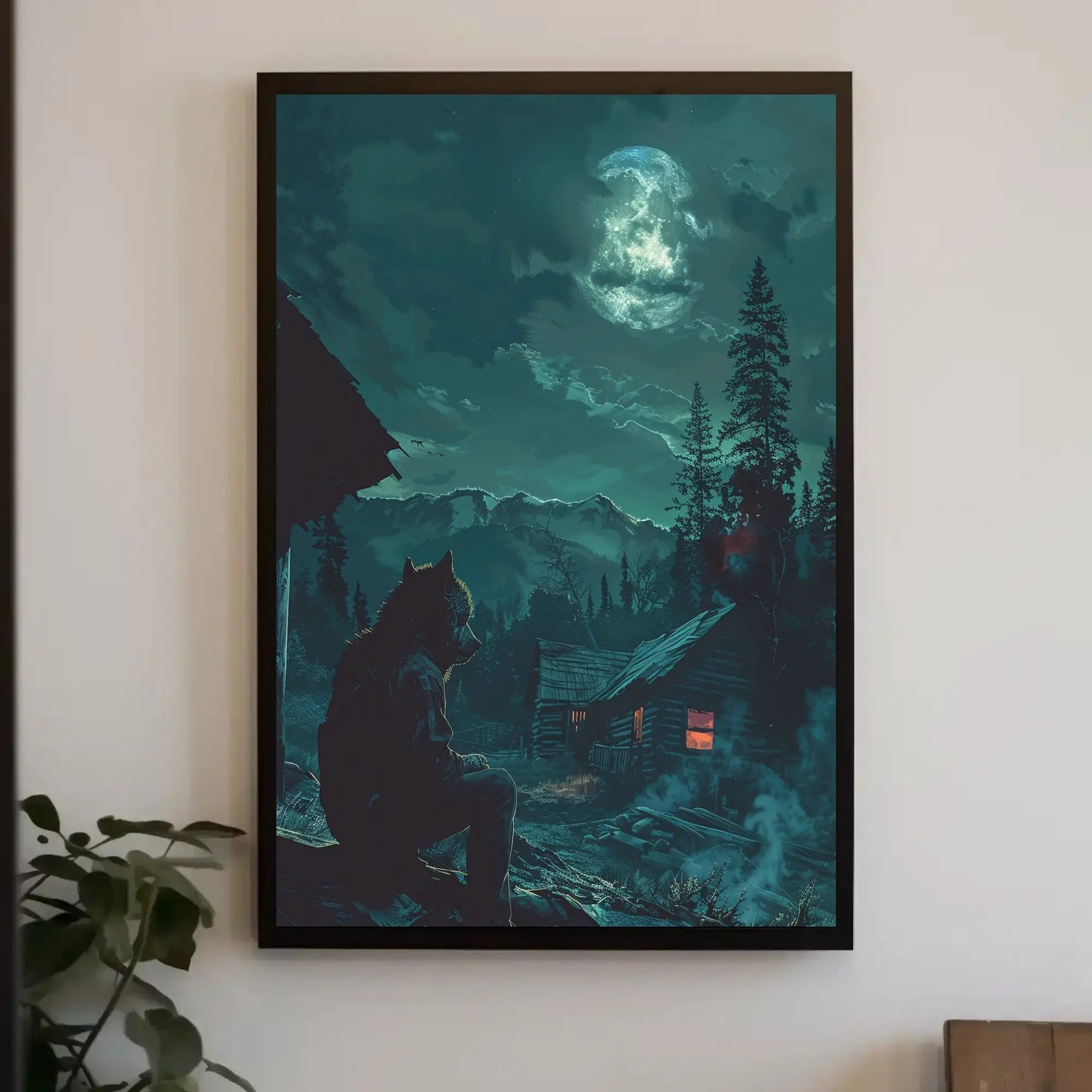 Haunting Wilderness Fusion: Animal and Nature Artistic Poster PosterGoat