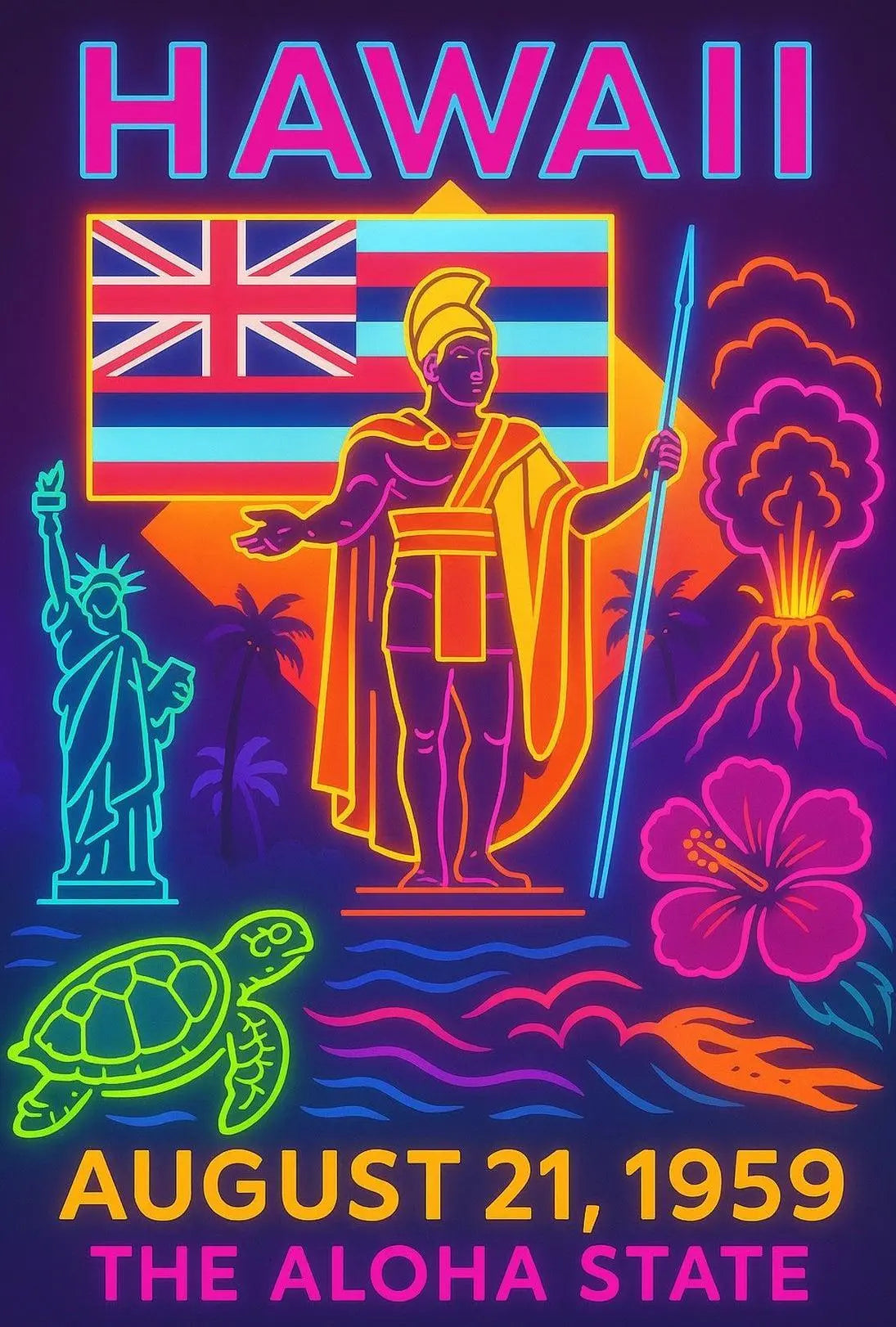 Hawaii Statehood August 1959 Cultural or Heritage Poster PosterGoat