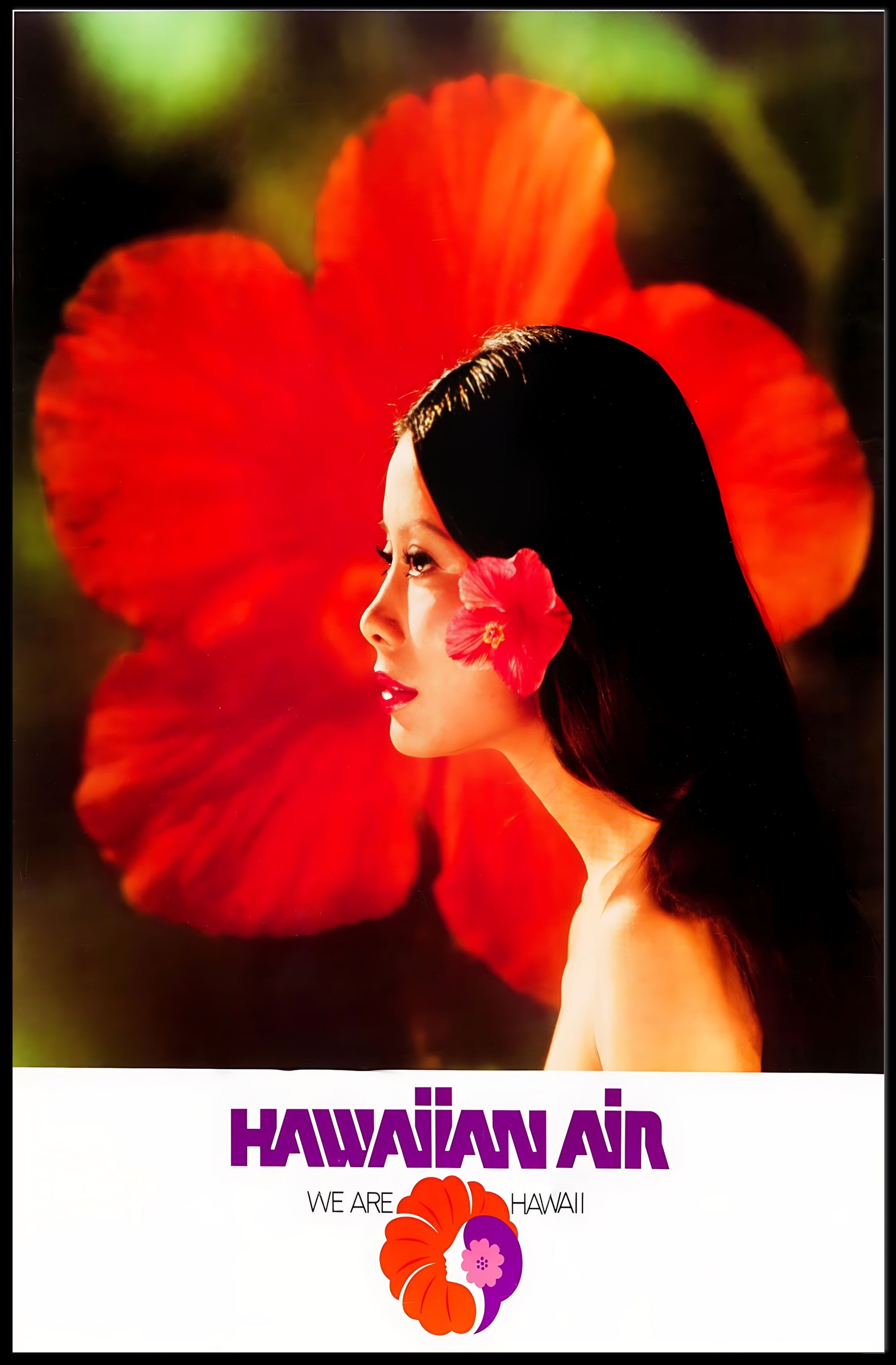 Hawaiian Air Travel Poster with Tropical Paradise Design PosterGoat