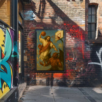 Heavenly Basketball Showdown Dramatic Sports Poster PosterGoat