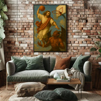 Heavenly Basketball Showdown Dramatic Sports Poster PosterGoat