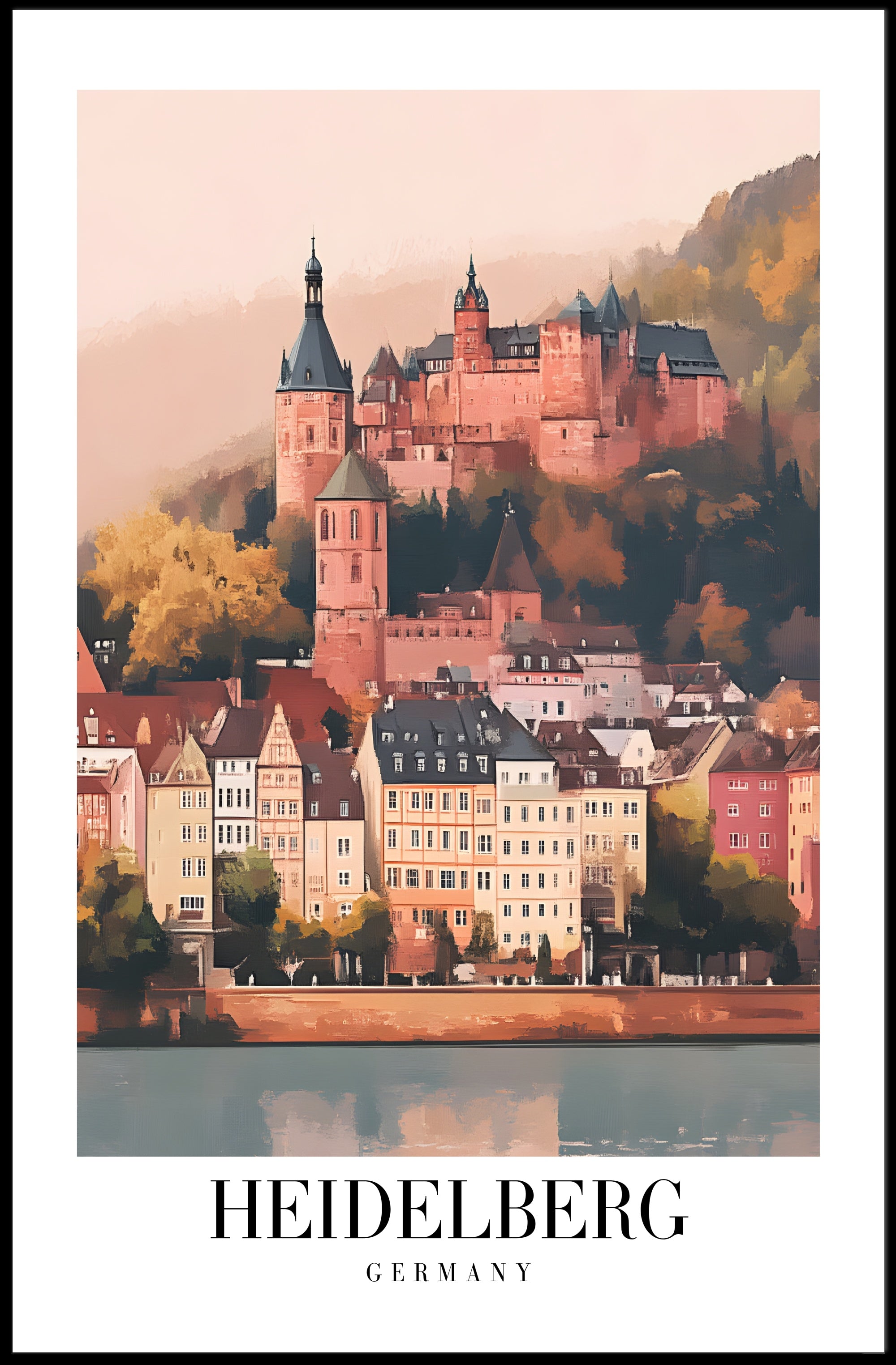 Heidelberg Castle Vintage Charm Travel Poster PosterGoat