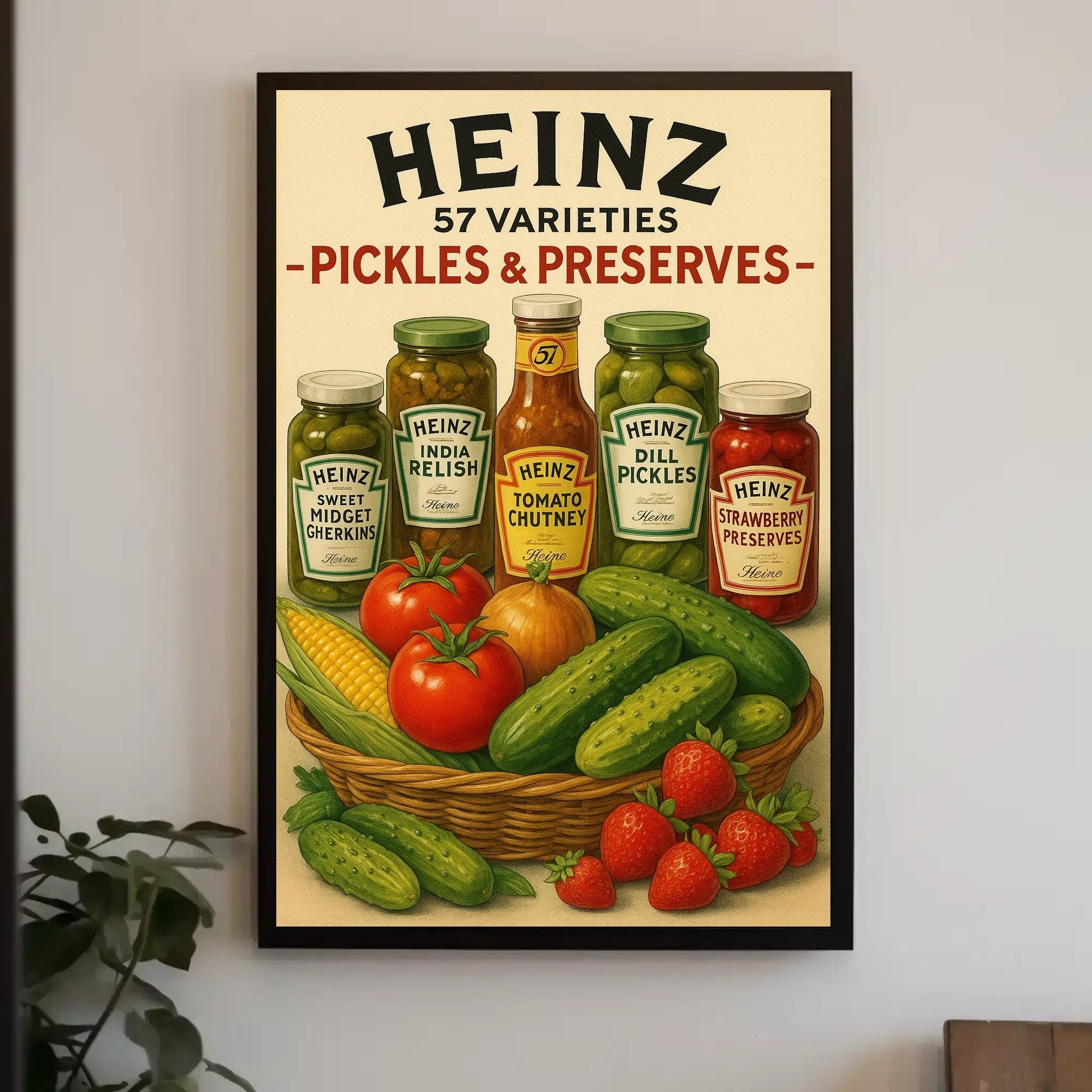 Heinz Pickles & Preserves Vintage Artistic Poster PosterGoat