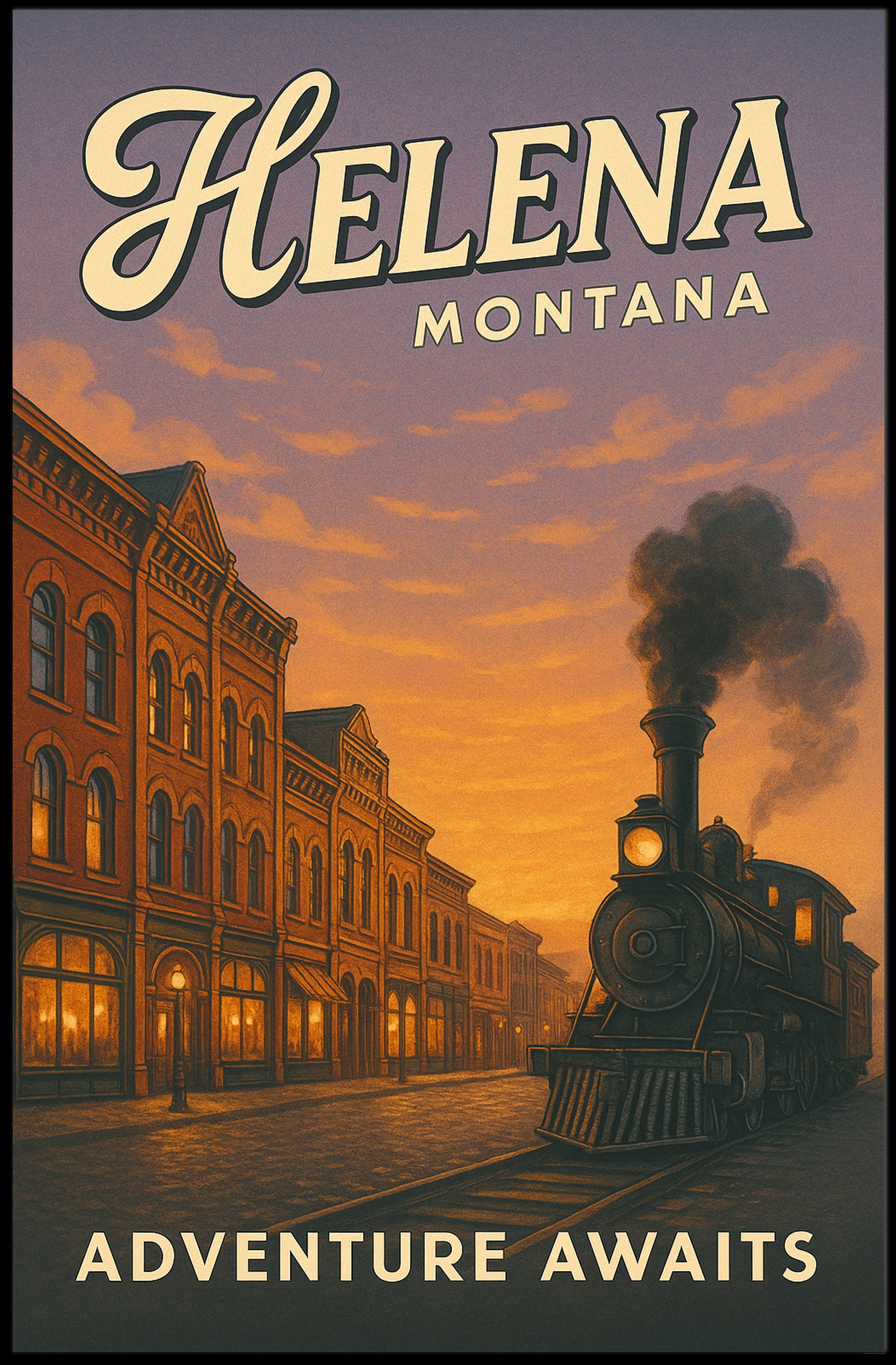 Helena Montana Steam Locomotive Travel Poster PosterGoat