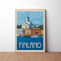 Helsinki Cathedral Finland Vintage Style Poster PosterGoat