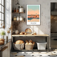 Helsinki Skyline Dreamscape at Sunrise Cityscape Poster PosterGoat