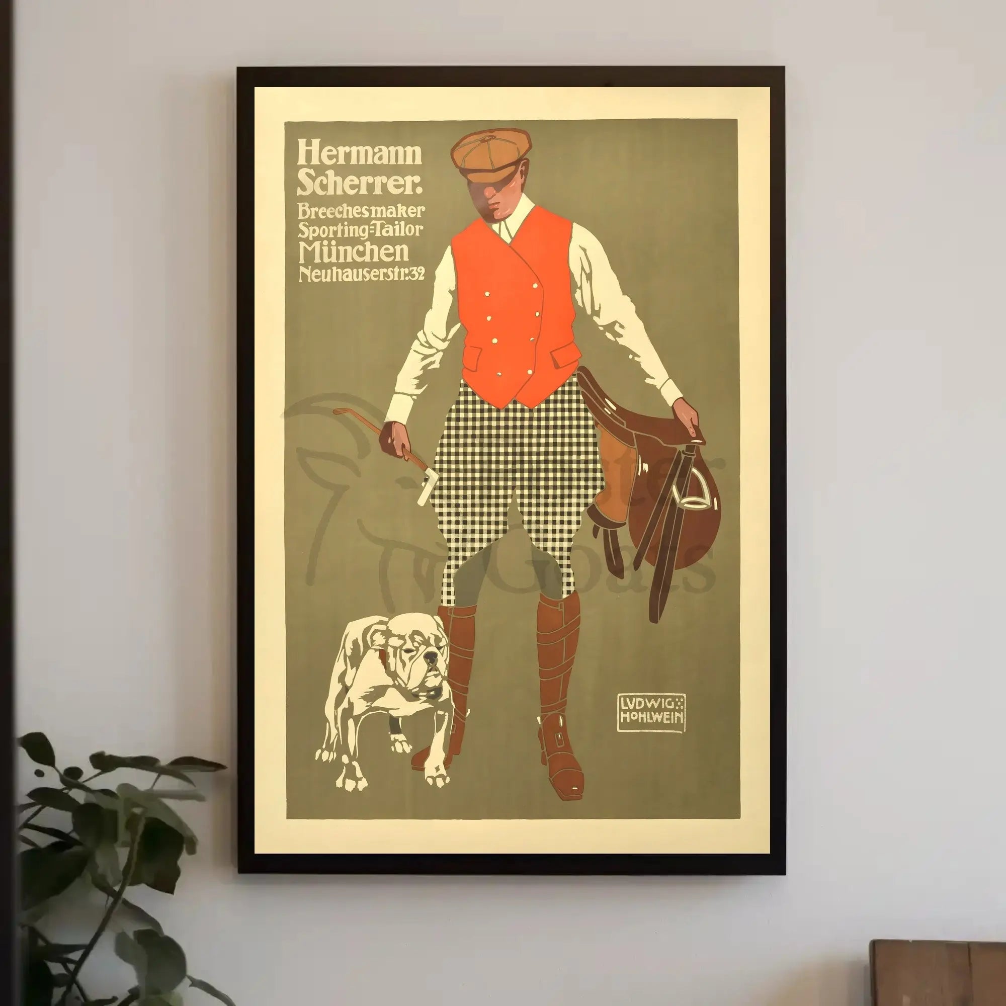 Hermann Scherrer Equestrian Fashion Sporting Tailor Advertisement Poster PosterGoat