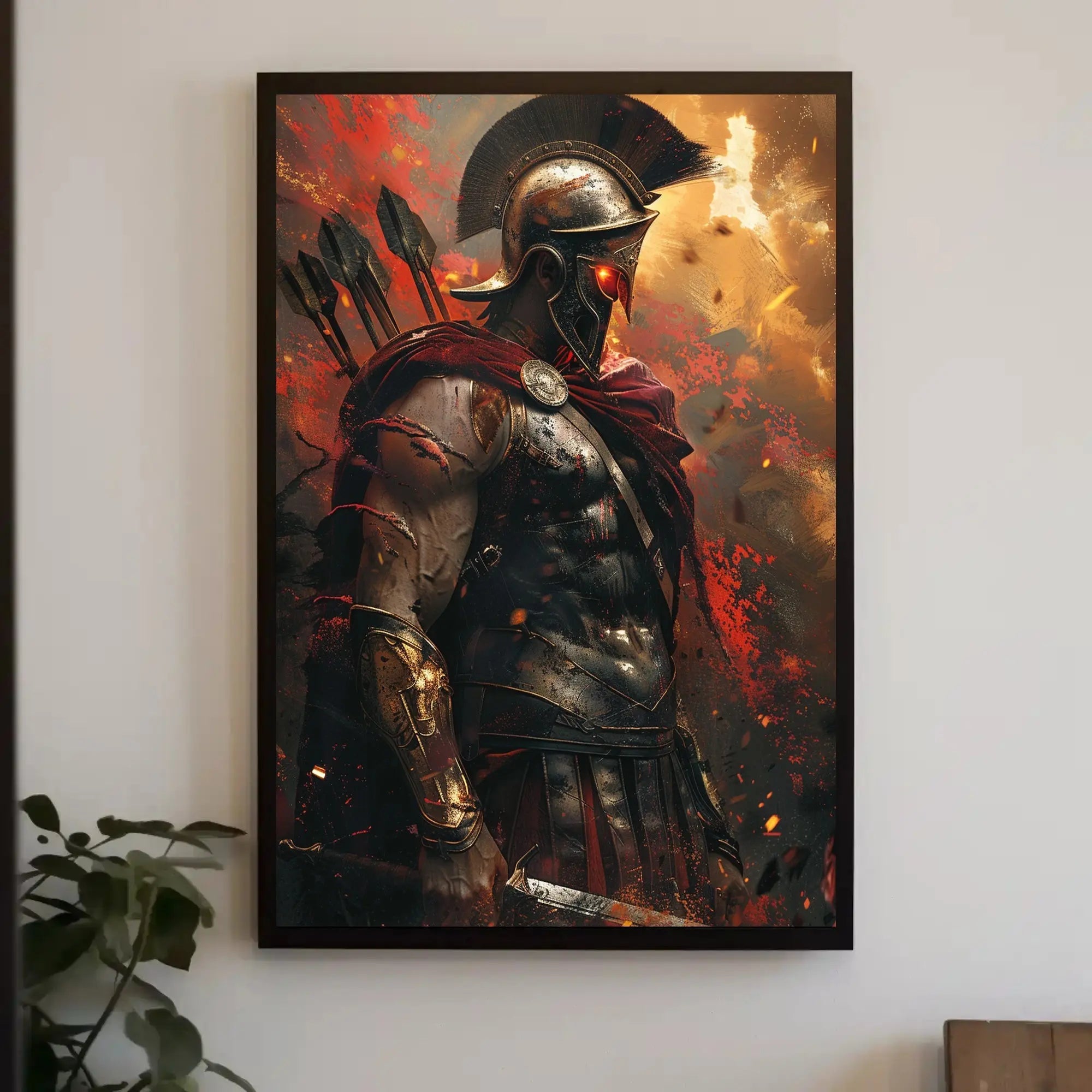 Heroic Warrior in Battle: Artistic, Mythological Poster PosterGoat