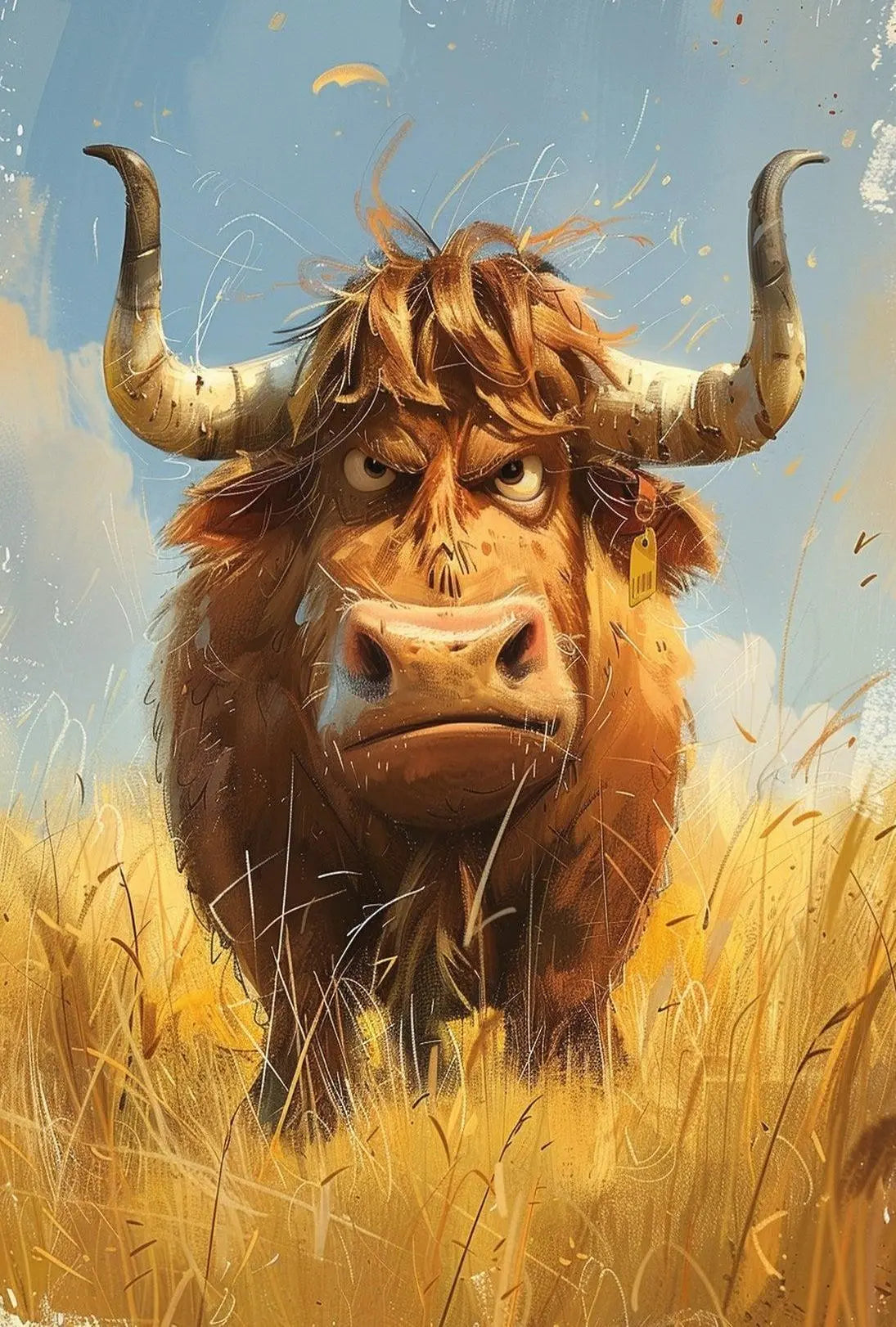 Highland Cow Artistic Print for Animal Poster PosterGoat