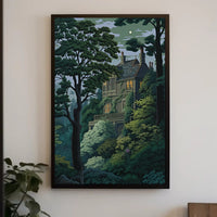 Historic 19th-Century Home in Forest Setting Poster PosterGoat
