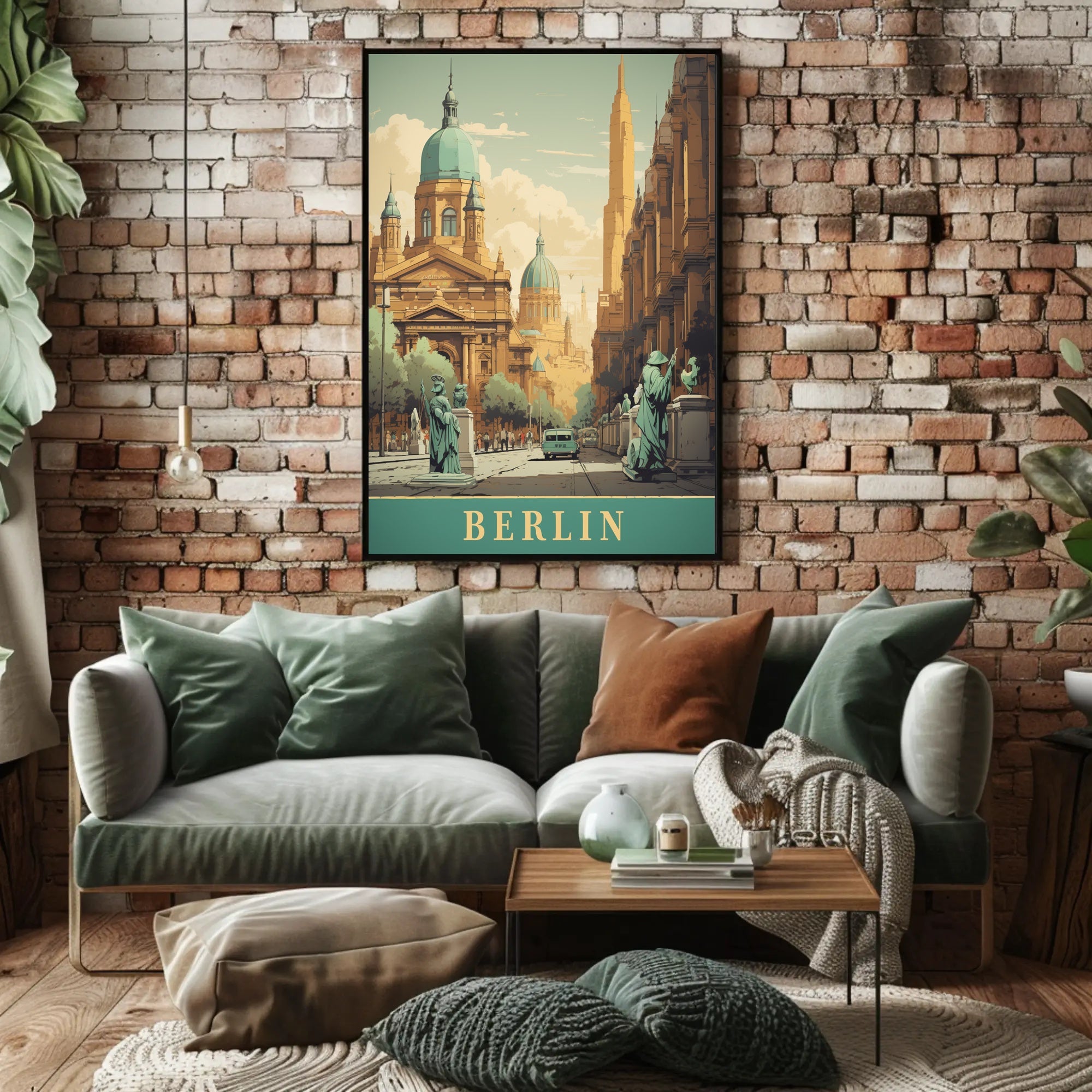 Historic Berlin Street Scene Vintage Urban or Cityscape Poster PosterGoat