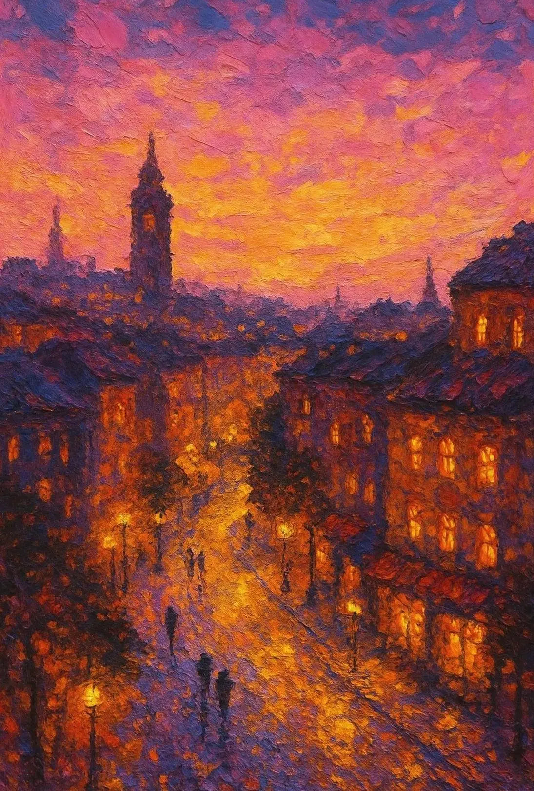 Historic European Cityscape: Impressionist Artistic or Pop Culture Poster PosterGoat