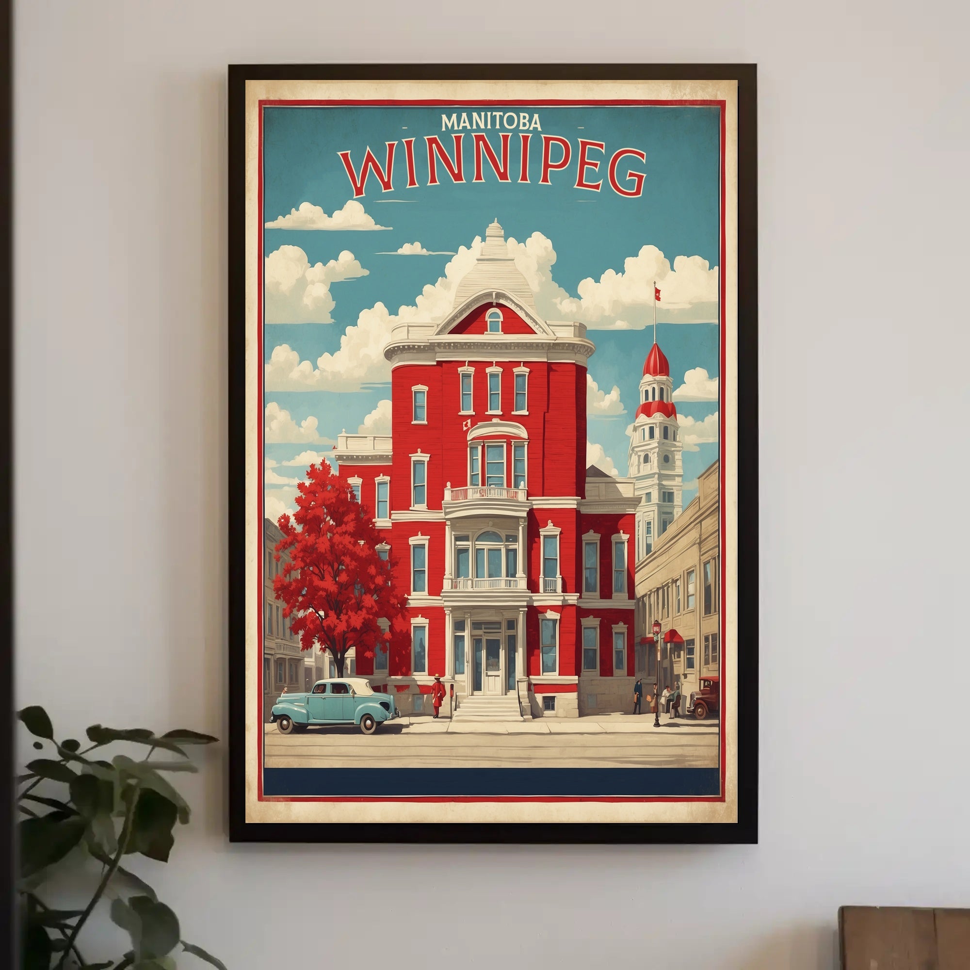 Historic Red-Brick Building in Winnipeg Urban or Cityscape Poster PosterGoat