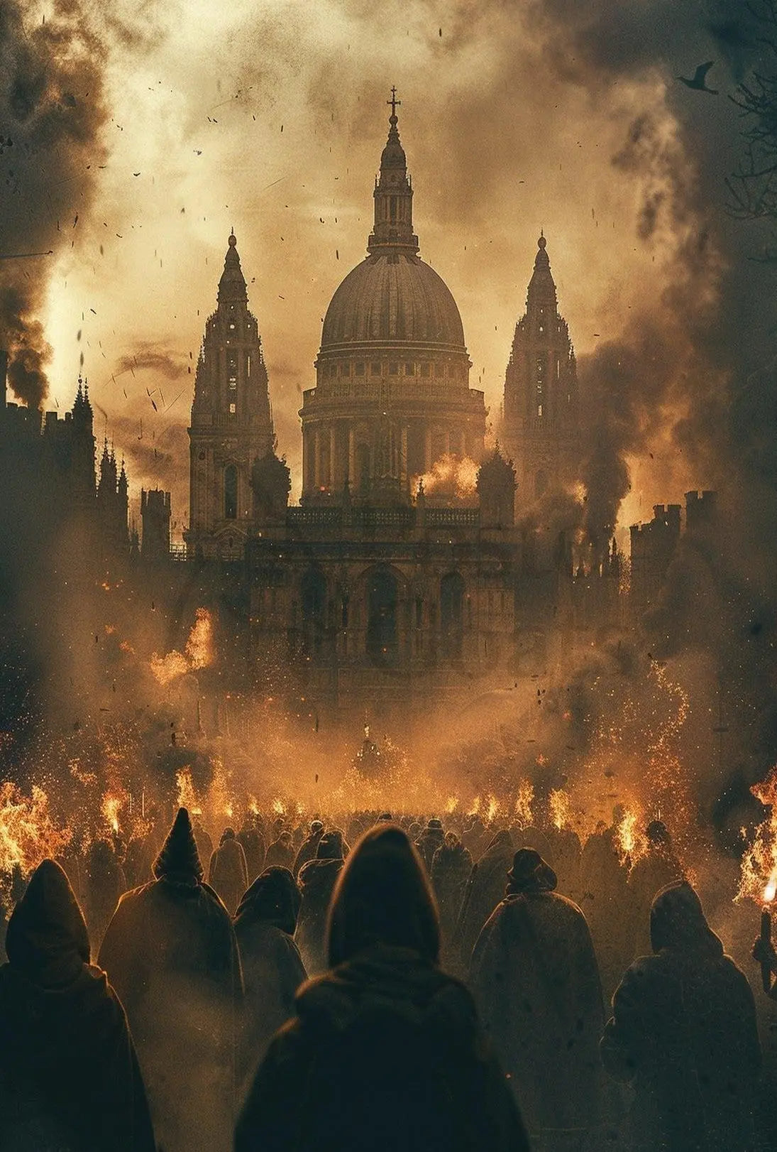 Historical Drama in Fiery Protest Poster PosterGoat