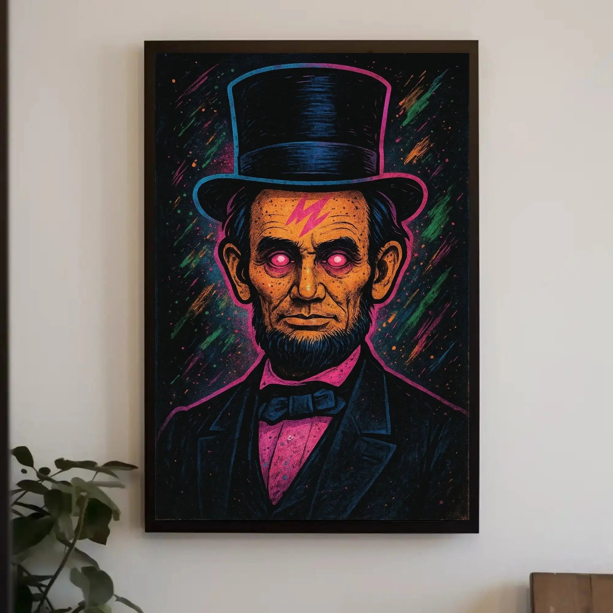 Historical Psychedelic Portrait Poster with Cosmic Elements PosterGoat