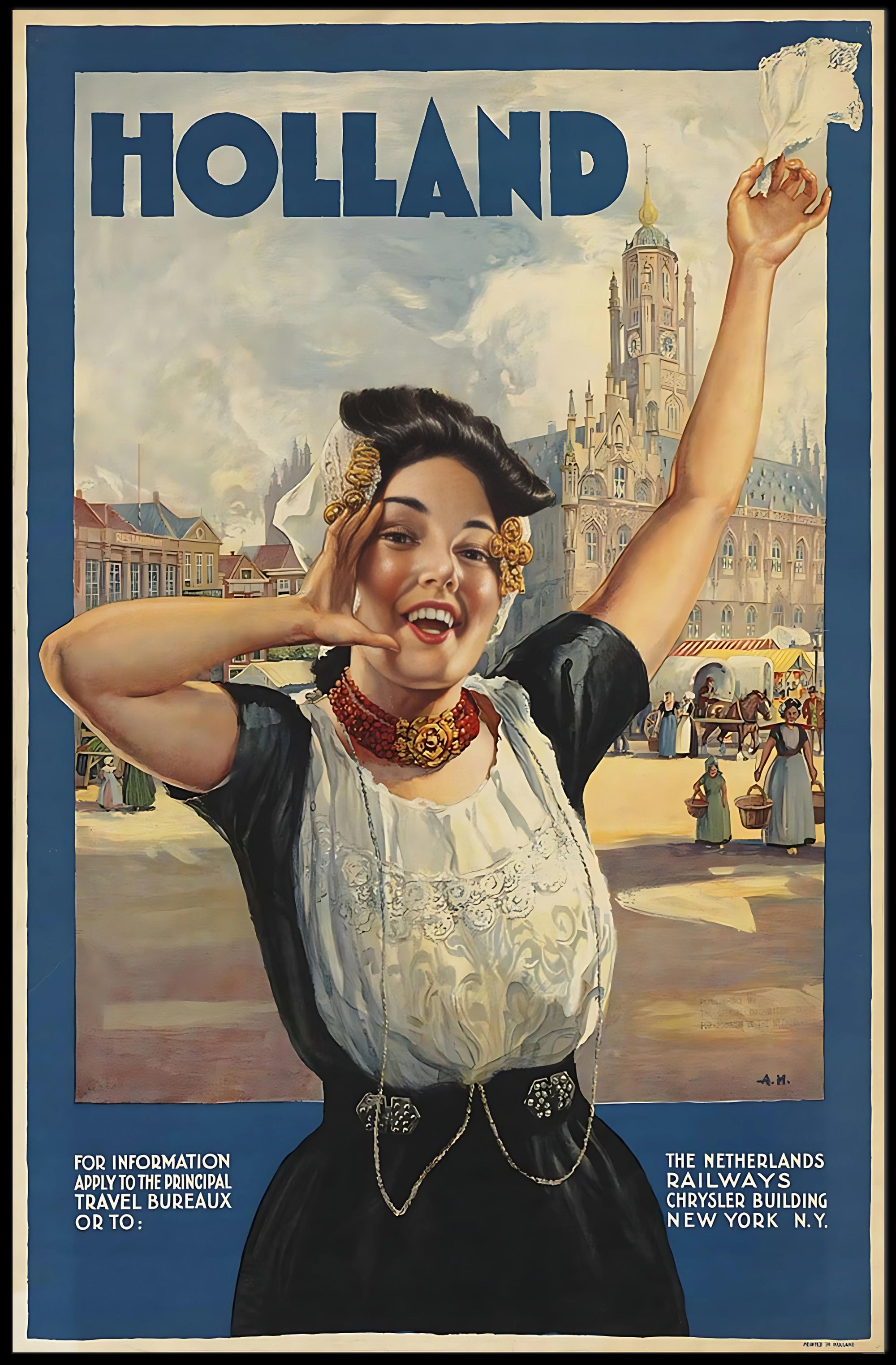 Holland Travel Adventure: Explore Europe with Vintage Poster PosterGoat