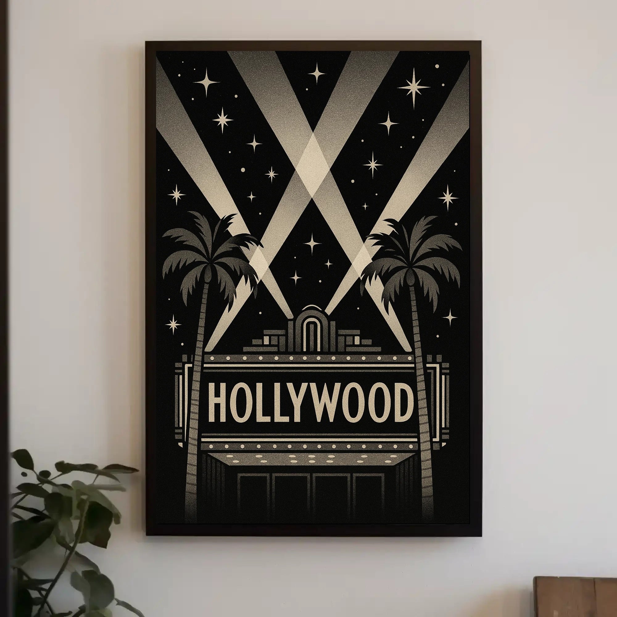 Hollywood Glamour Vintage Art Deco Urban Cityscape Poster PosterGoat