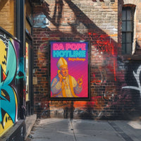 Holy Hotline: Da Pope Neon Pop Culture Poster PosterGoat