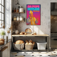Holy Hotline: Da Pope Neon Pop Culture Poster PosterGoat