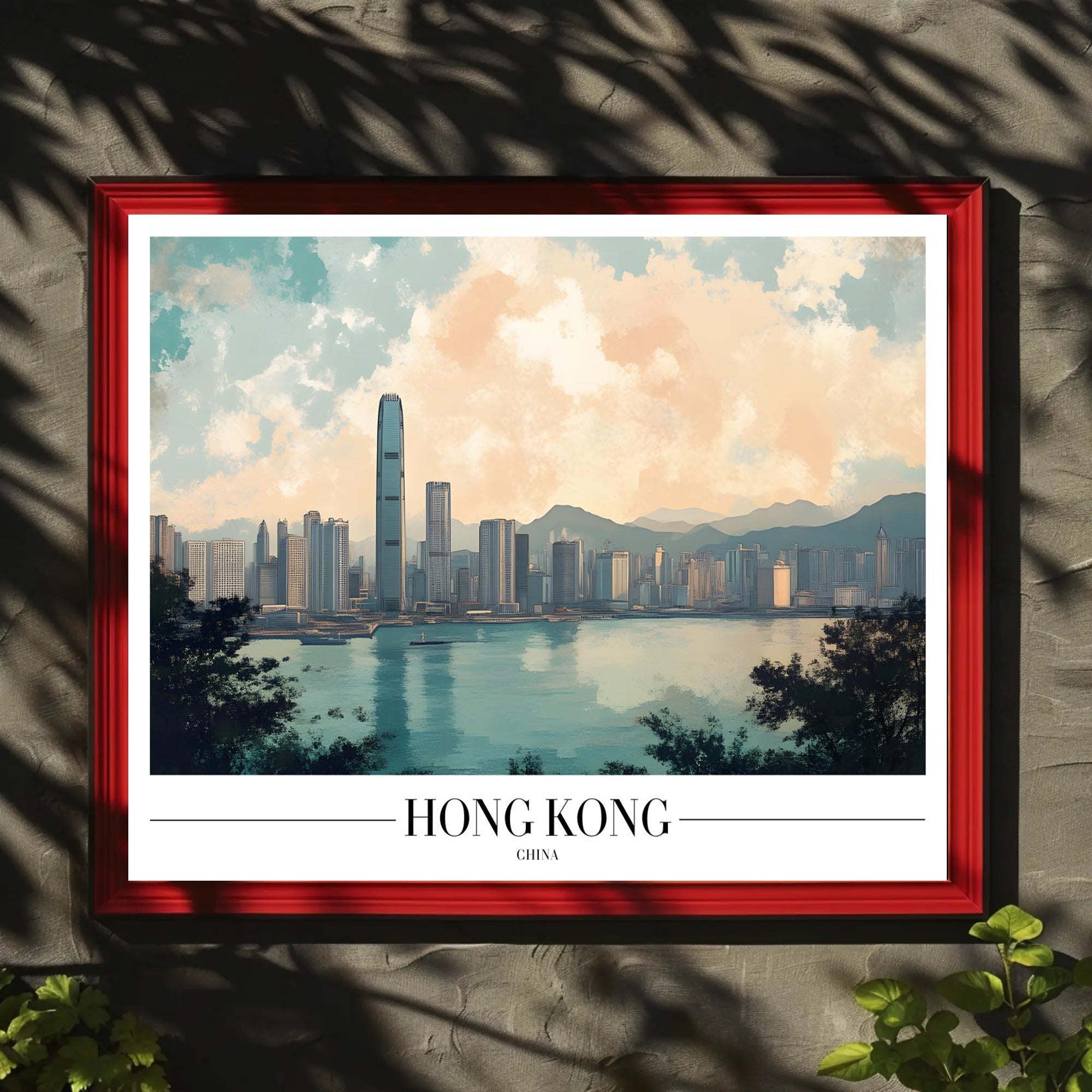 Hong Kong Scenic Skyline Urban Cityscape Poster PosterGoat