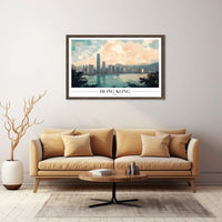 Hong Kong Scenic Skyline Urban Cityscape Poster PosterGoat
