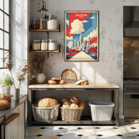 Houston Skyline Art in Vibrant Colors: Urban Cityscape Poster PosterGoat