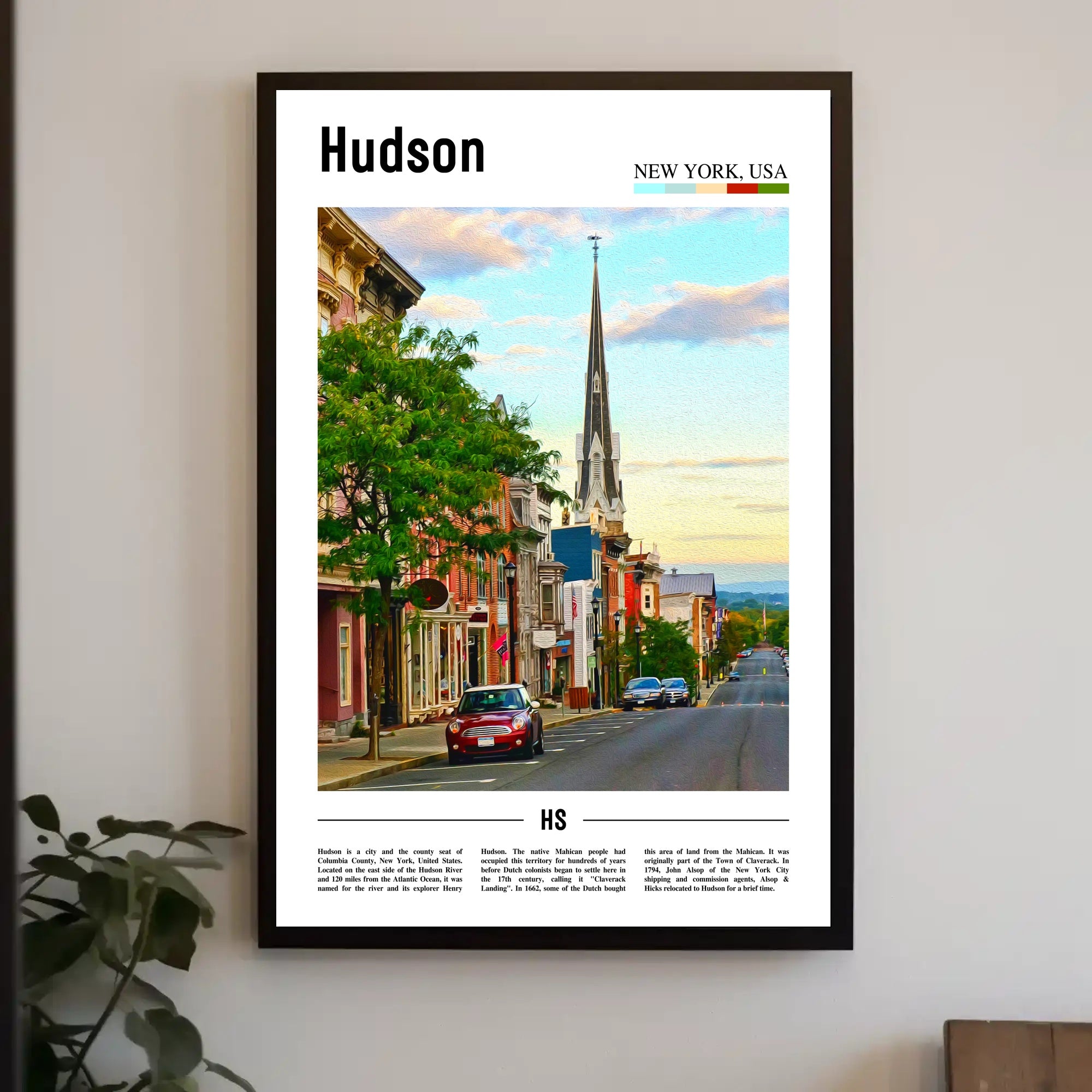 Hudson New York Street Scene Travel Poster PosterGoat
