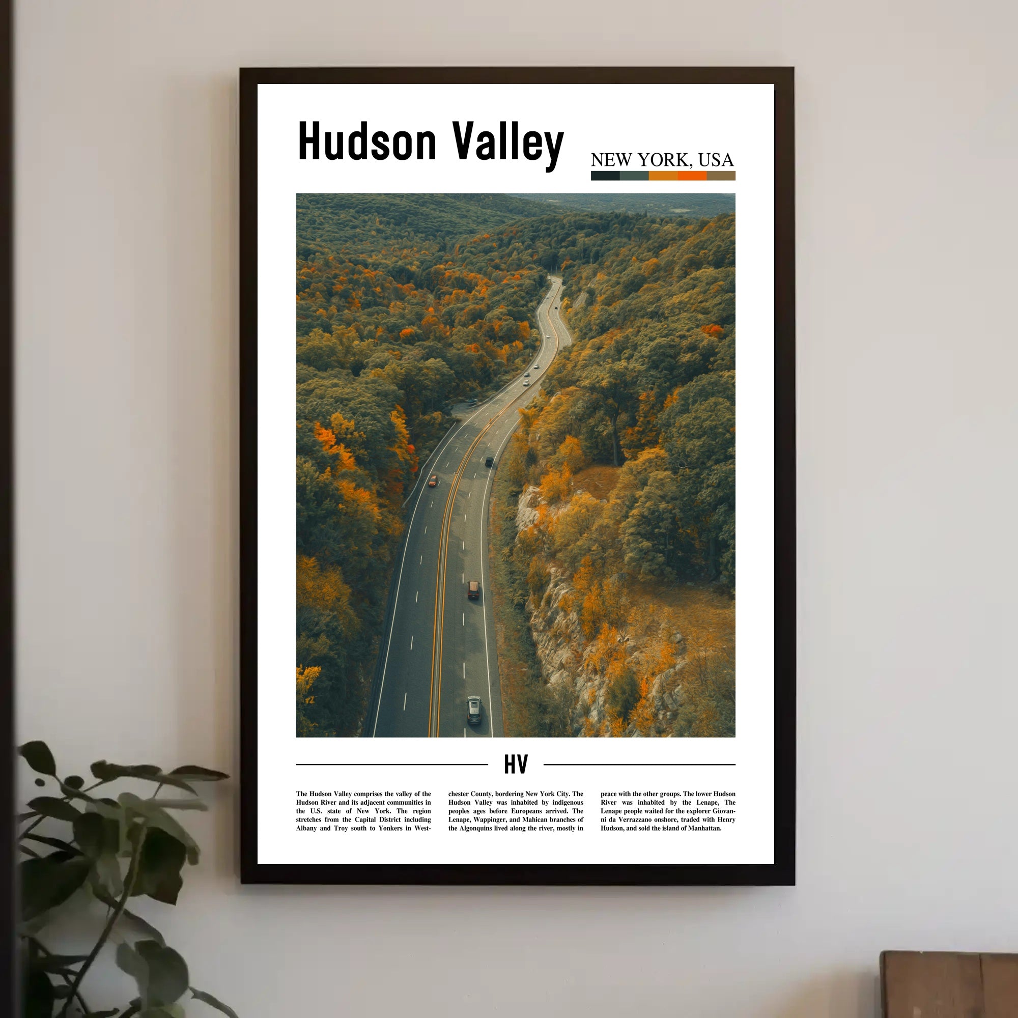 Hudson Valley Winding Road Travel Poster PosterGoat