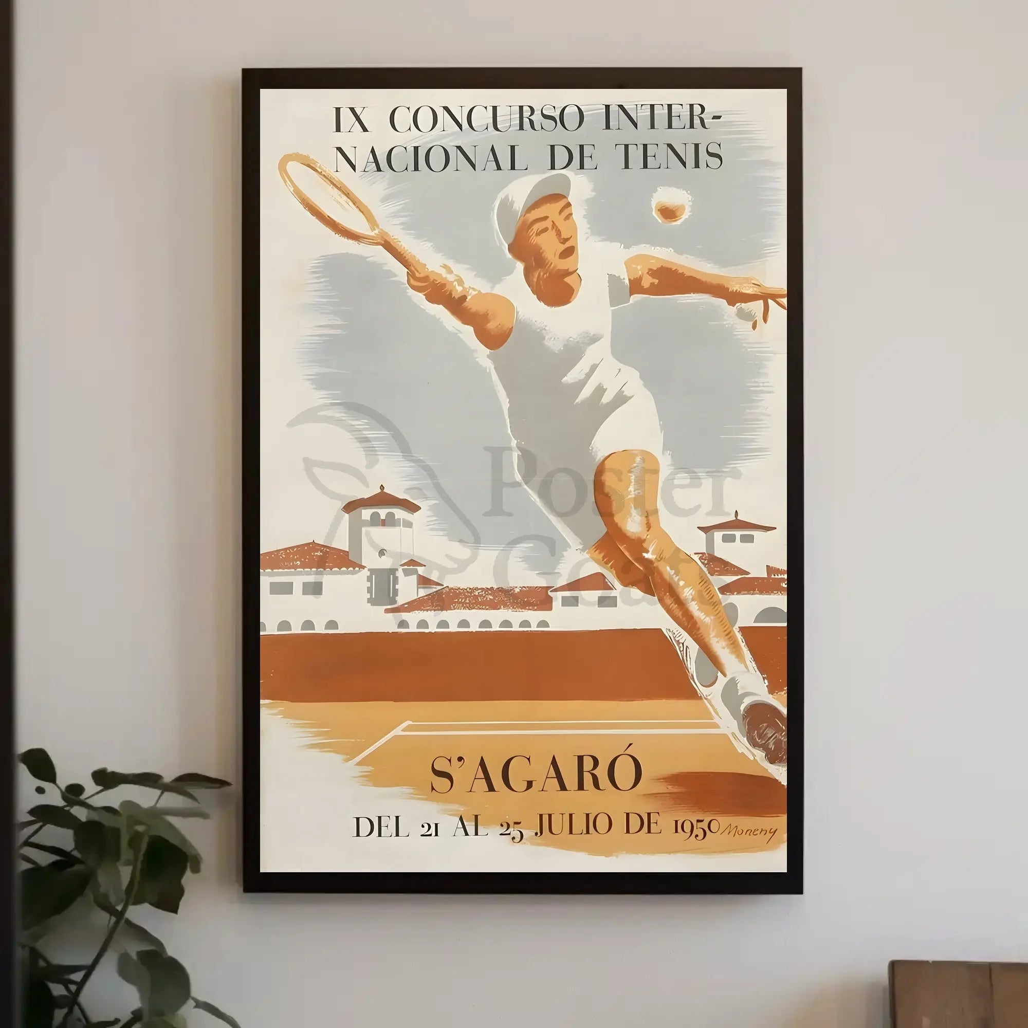 IX Concurso Internacional De Tenis 1950 Vintage Sports Poster PosterGoat