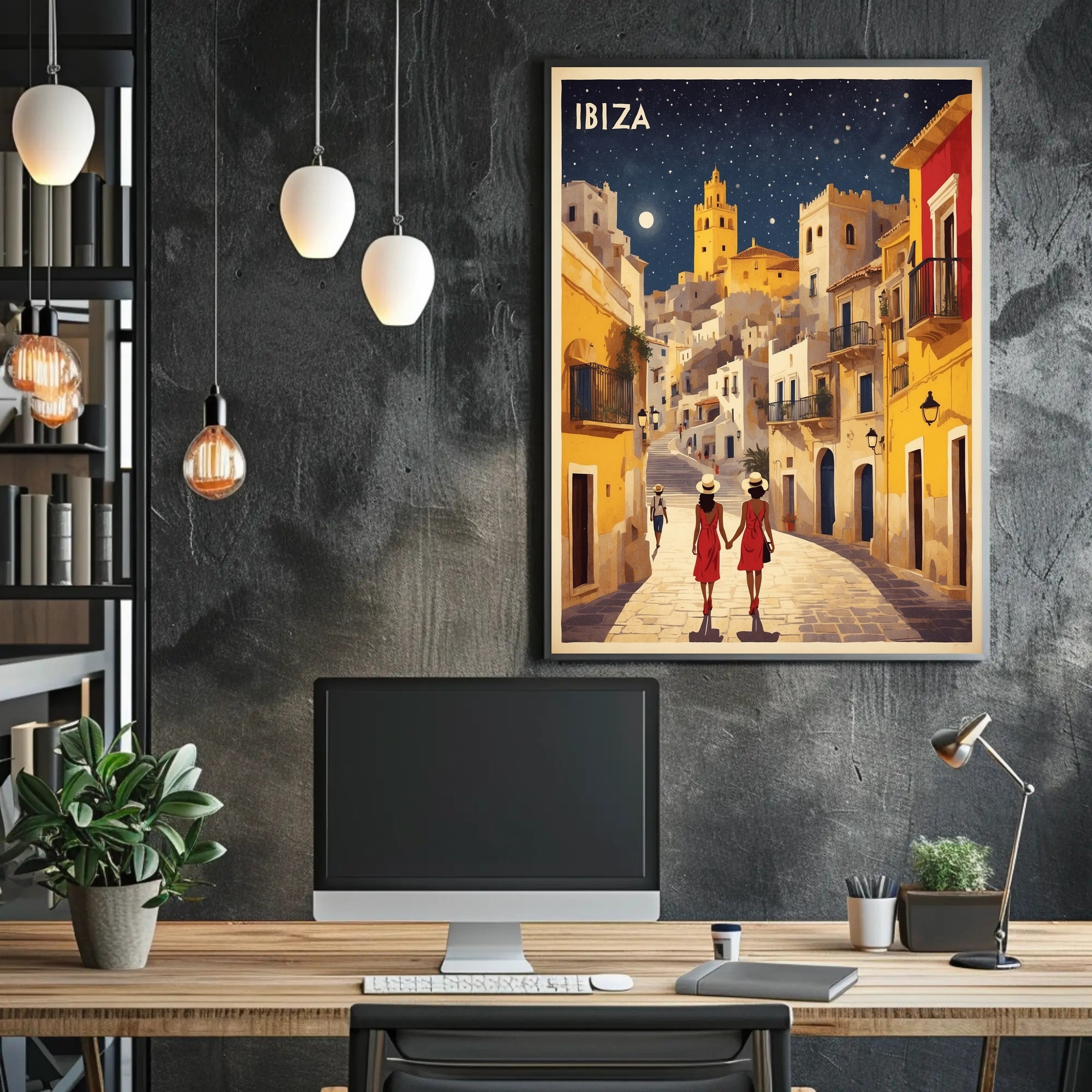 Ibiza Street Stroll Travel Experience Poster PosterGoat