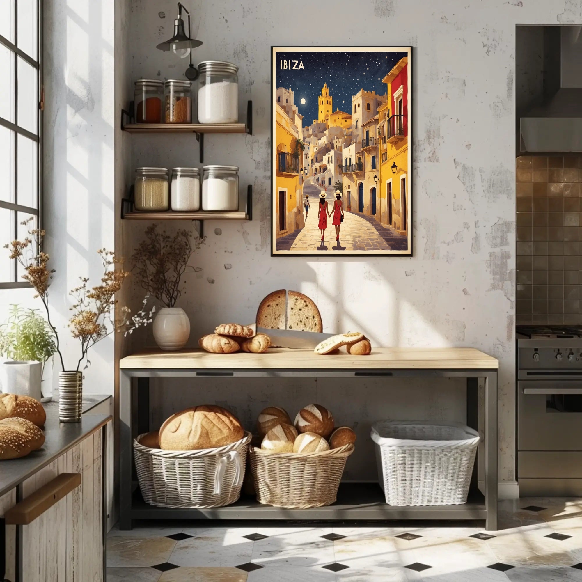 Ibiza Street Stroll Travel Experience Poster PosterGoat