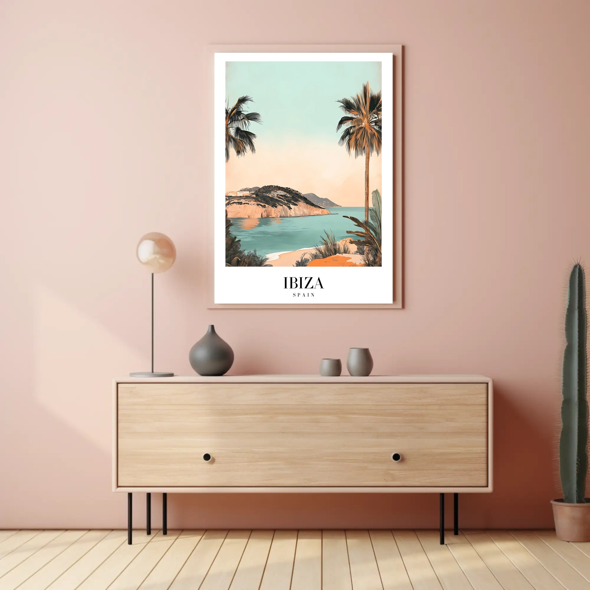 Ibiza Summer Serenity: Minimalist Travel Poster PosterGoat