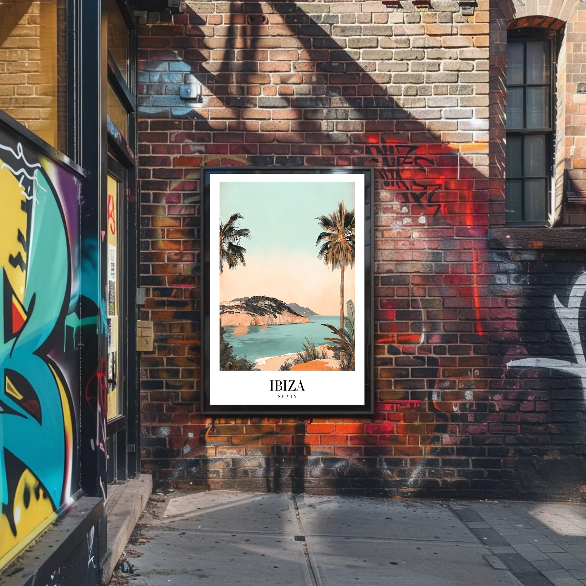 Ibiza Summer Serenity: Minimalist Travel Poster PosterGoat