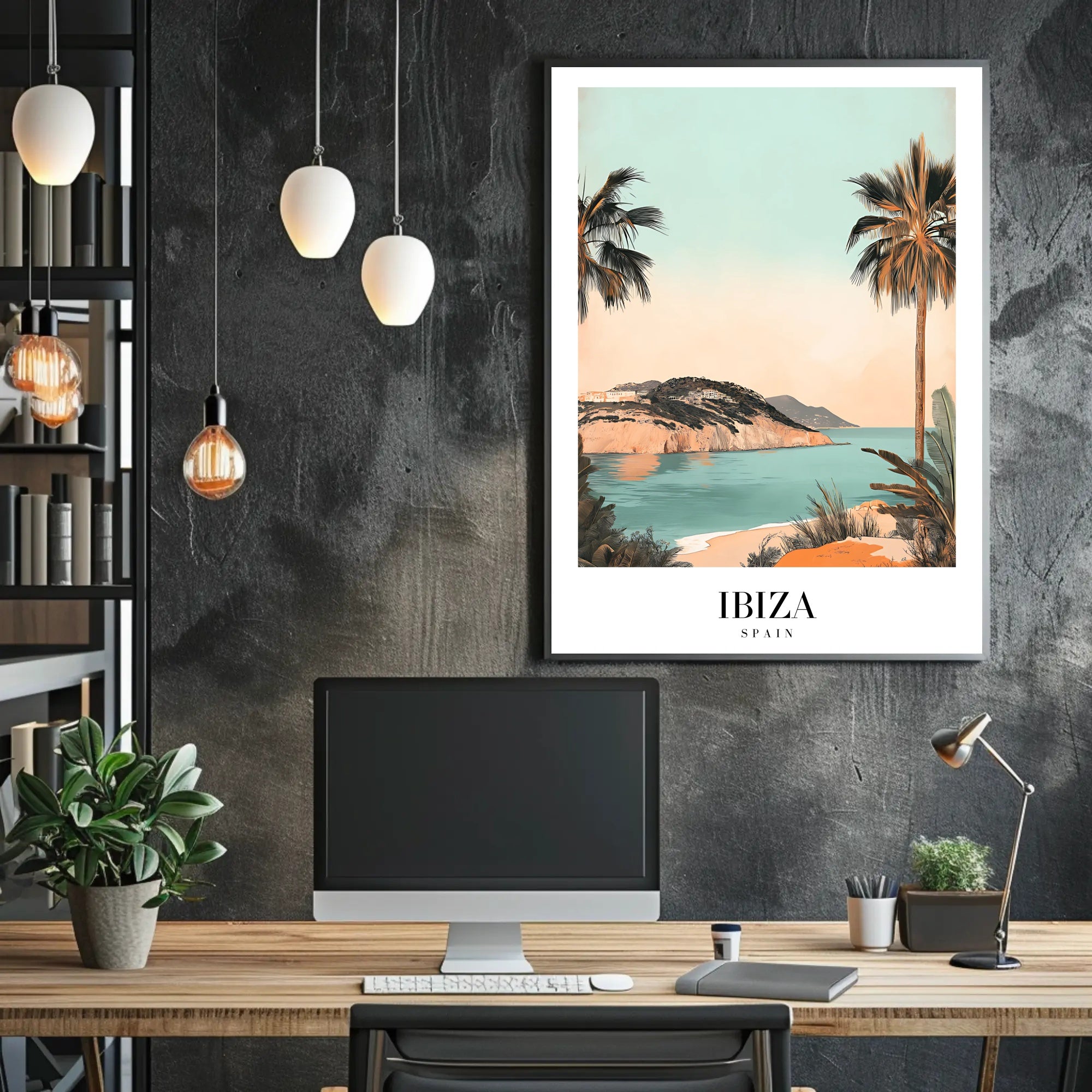 Ibiza Summer Serenity: Minimalist Travel Poster PosterGoat