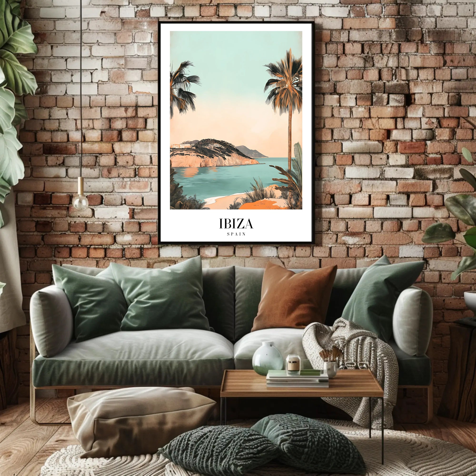 Ibiza Summer Serenity: Minimalist Travel Poster PosterGoat