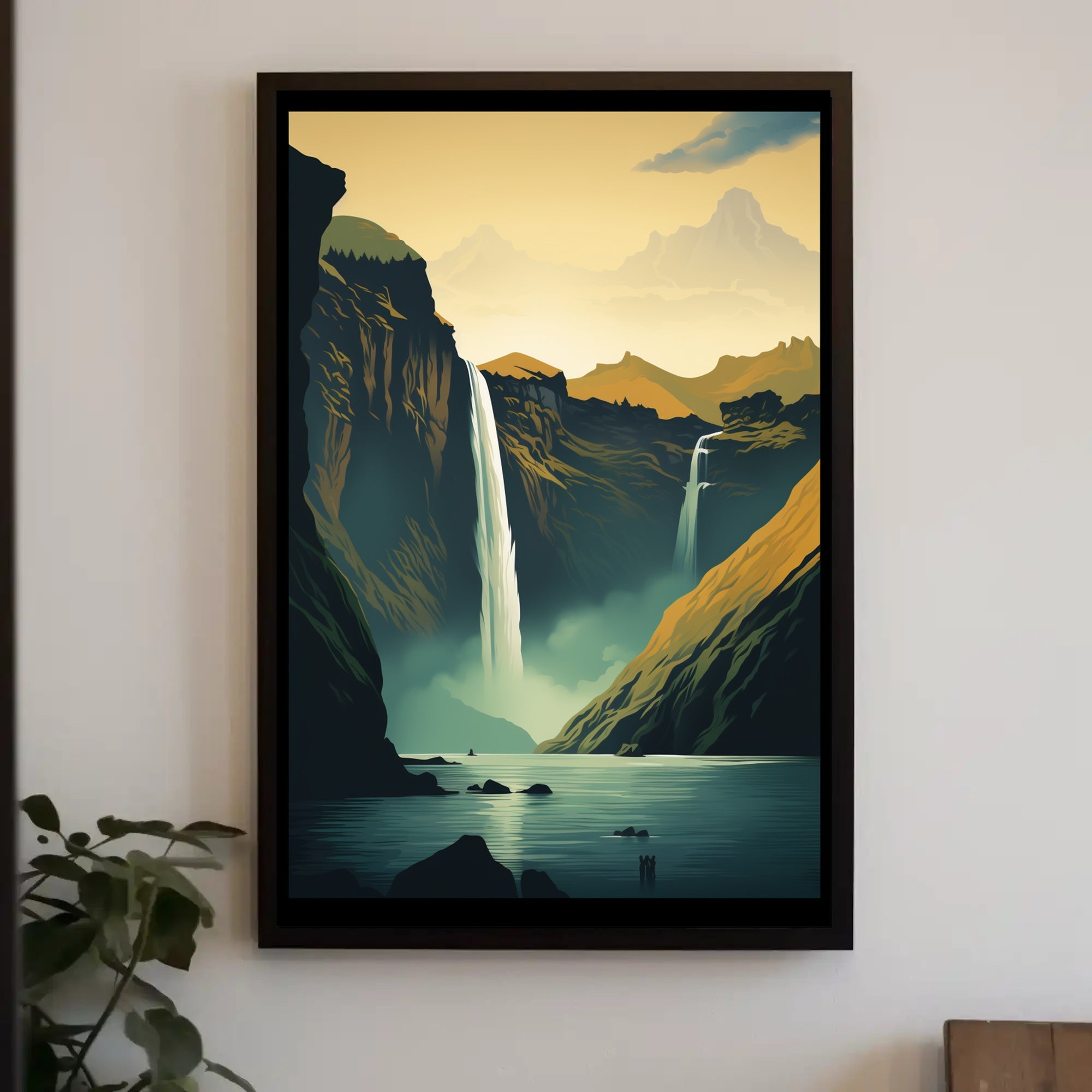 Icelandic Waterfalls Travel Poster PosterGoat