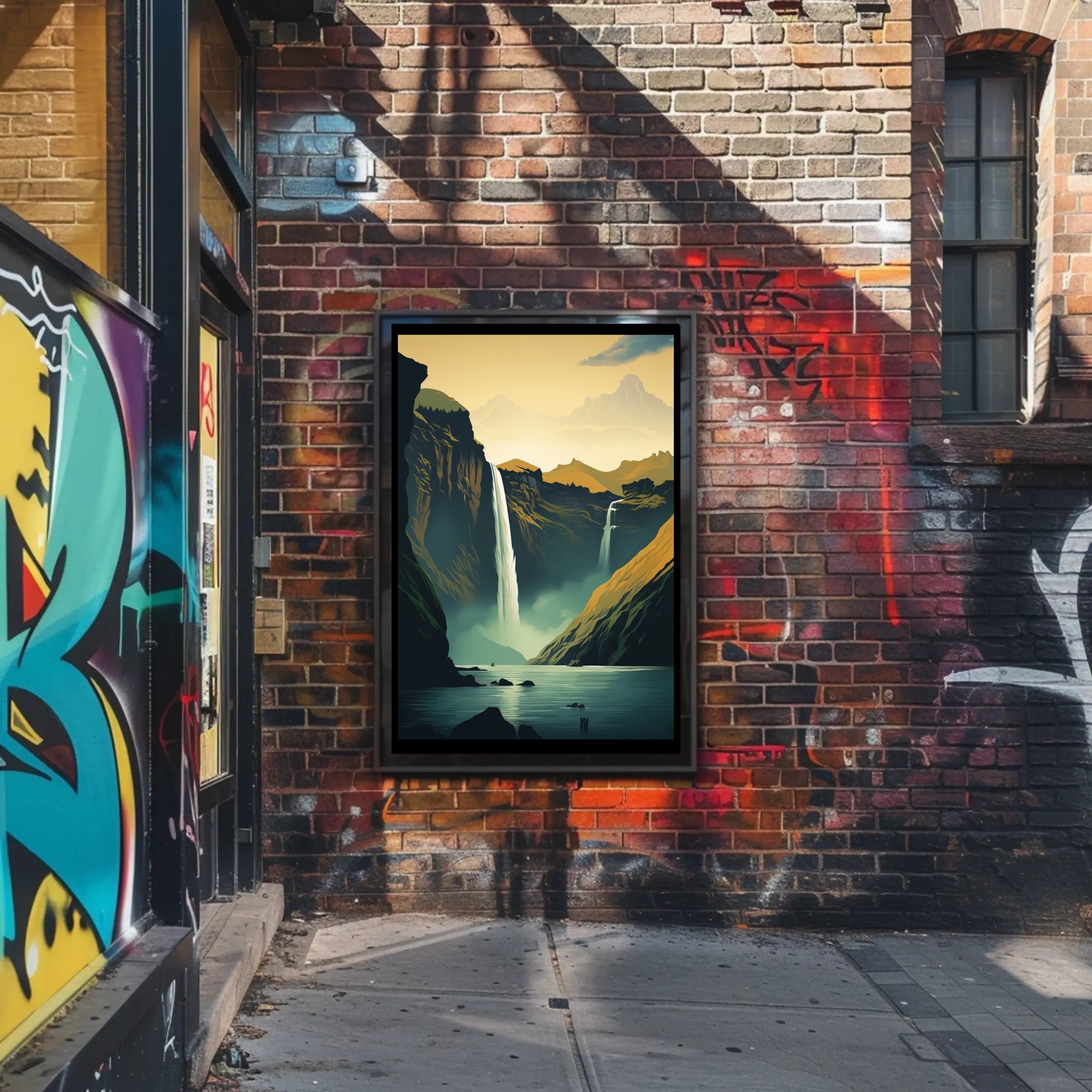 Icelandic Waterfalls Travel Poster PosterGoat