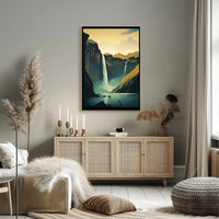 Icelandic Waterfalls Travel Poster PosterGoat