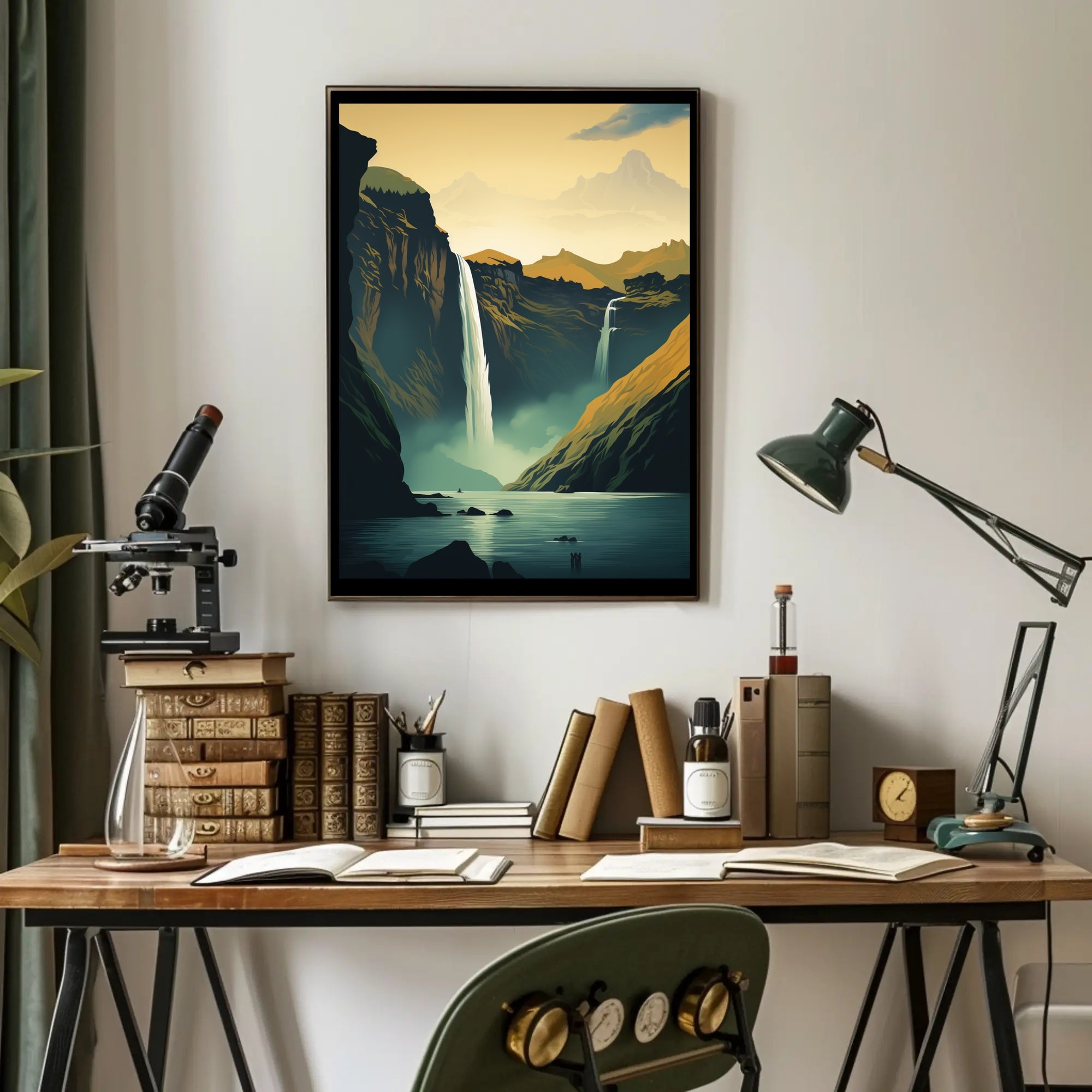 Icelandic Waterfalls Travel Poster PosterGoat