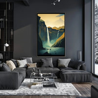 Icelandic Waterfalls Travel Poster PosterGoat