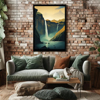 Icelandic Waterfalls Travel Poster PosterGoat