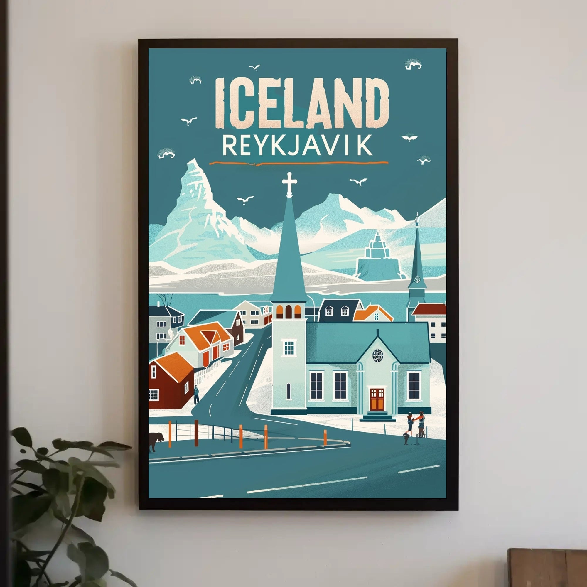 Icelandic Winter Wonderland: Reykjavik Vintage Travel Poster PosterGoat
