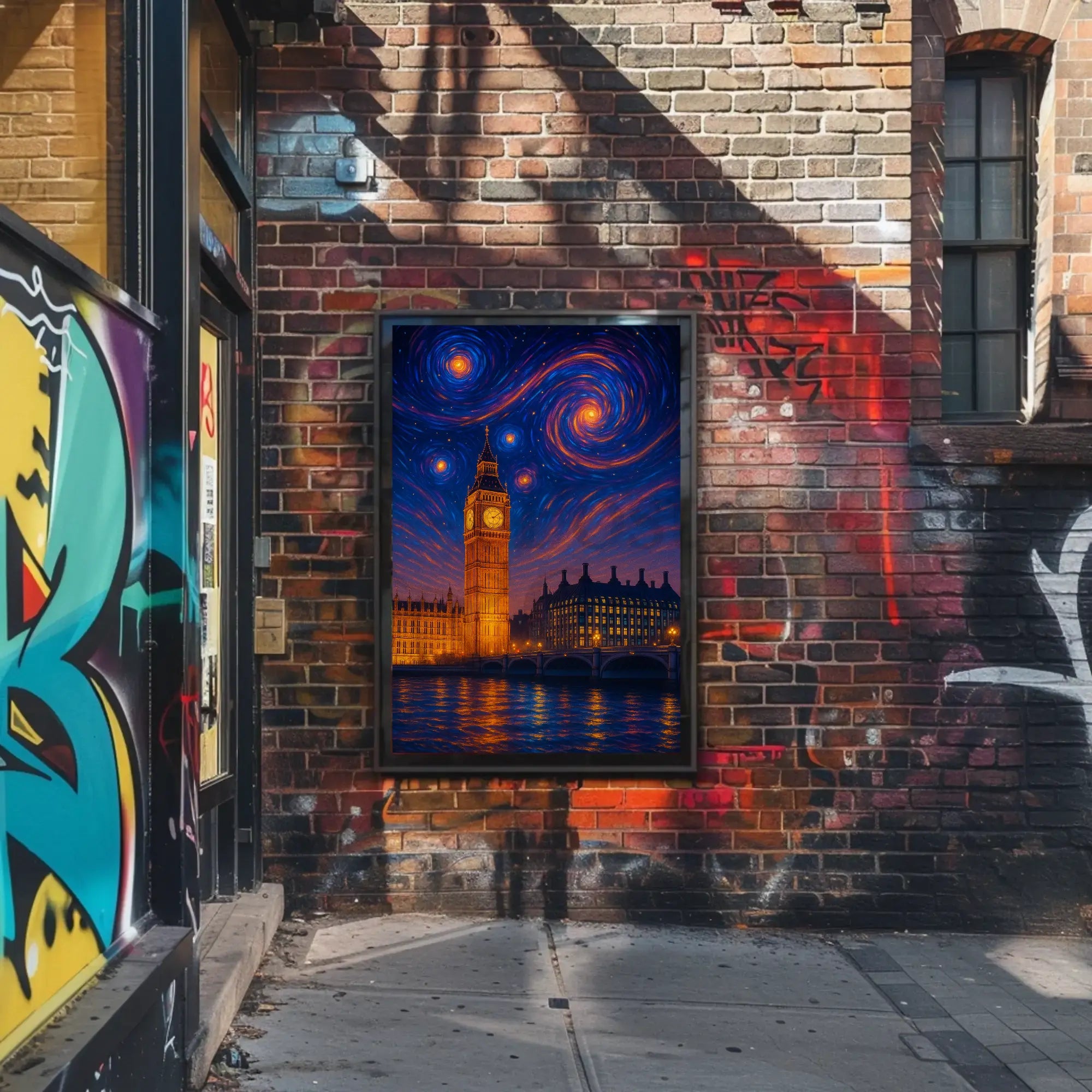Iconic London Big Ben Starry Night Art Print Cultural Poster PosterGoat