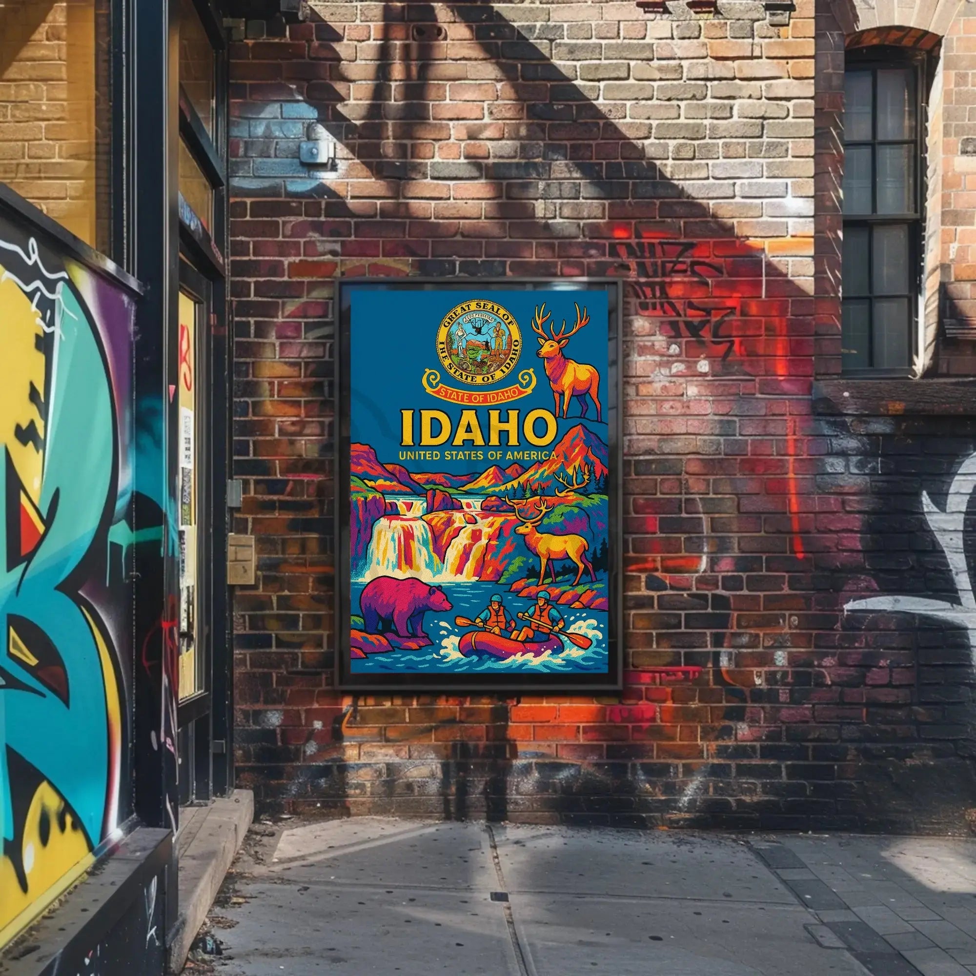 Idaho Adventure Vibes Retro Travel Poster PosterGoat