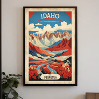 Idaho Mountain River Scene Travel Poster PosterGoat