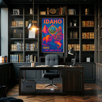 Idaho Neon Poster Celebration of History and Nature PosterGoat