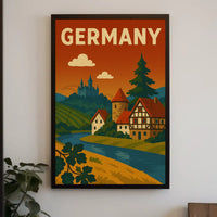 Idyllic German Countryside Vintage Travel Poster PosterGoat