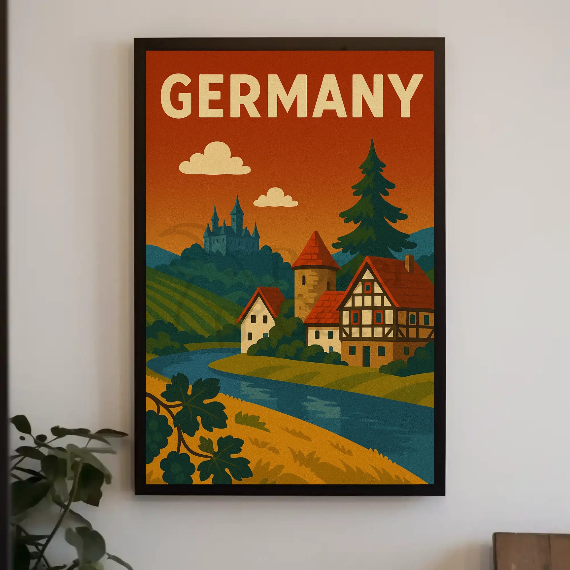 Idyllic German Countryside Vintage Travel Poster PosterGoat