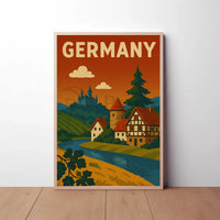 Idyllic German Countryside Vintage Travel Poster PosterGoat