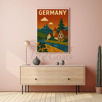 Idyllic German Countryside Vintage Travel Poster PosterGoat